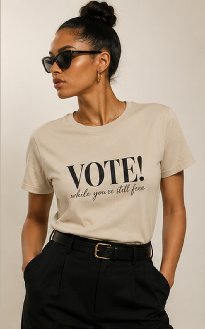 Women's Vote While You're Still Free T-shirt — Multiple Colors (#D230)